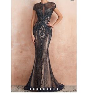 Zapaka black sequin gown